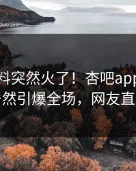 本周爆料突然火了！杏吧app下载神秘人居然引爆全场，网友直呼过瘾