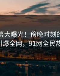 业内内幕大曝光！傍晚时刻的神秘花絮引爆全网，91网全民热议！
